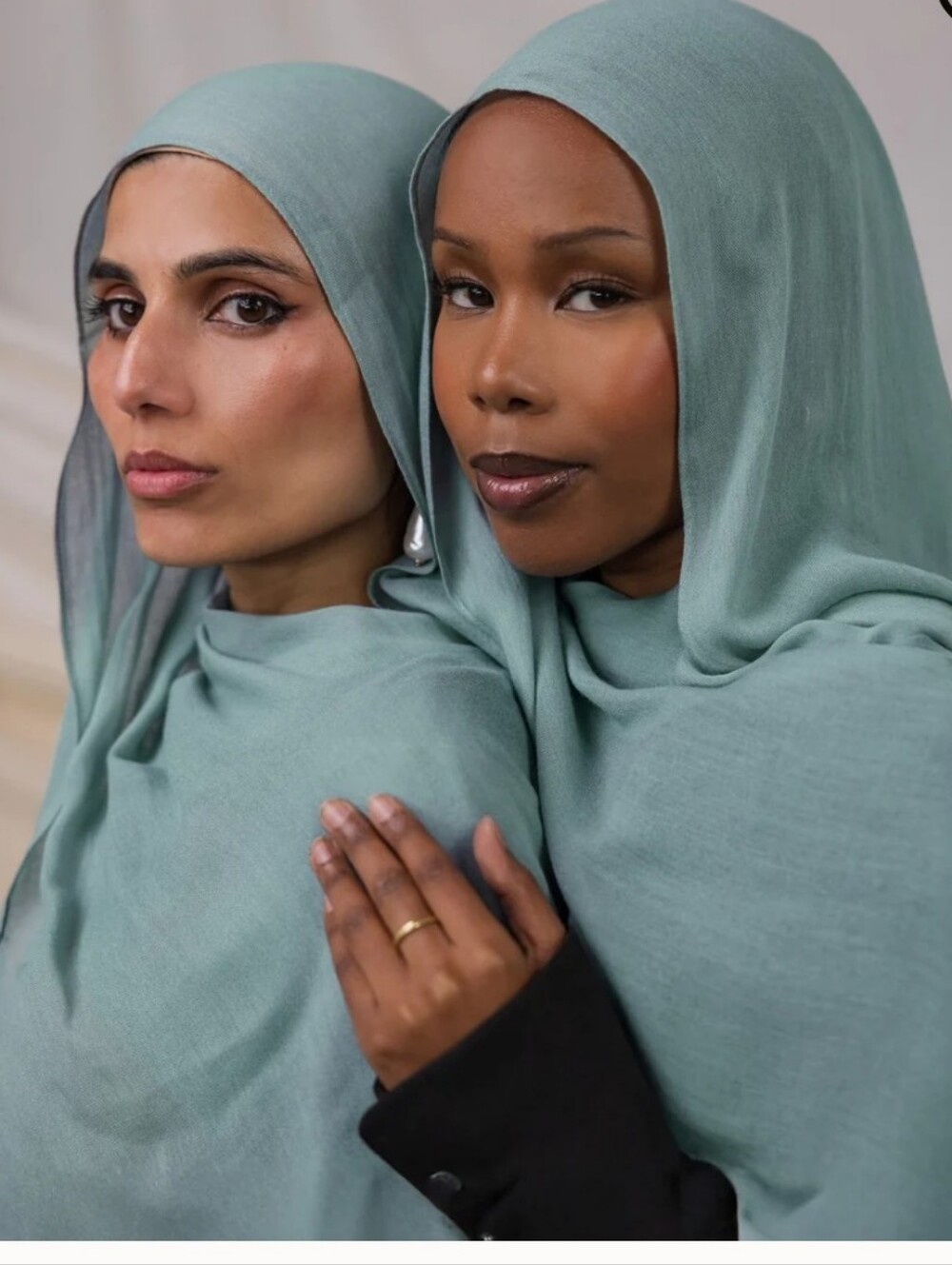 Vela Water Lily Pale Blue Green Double Modal Hijab New With Tags
